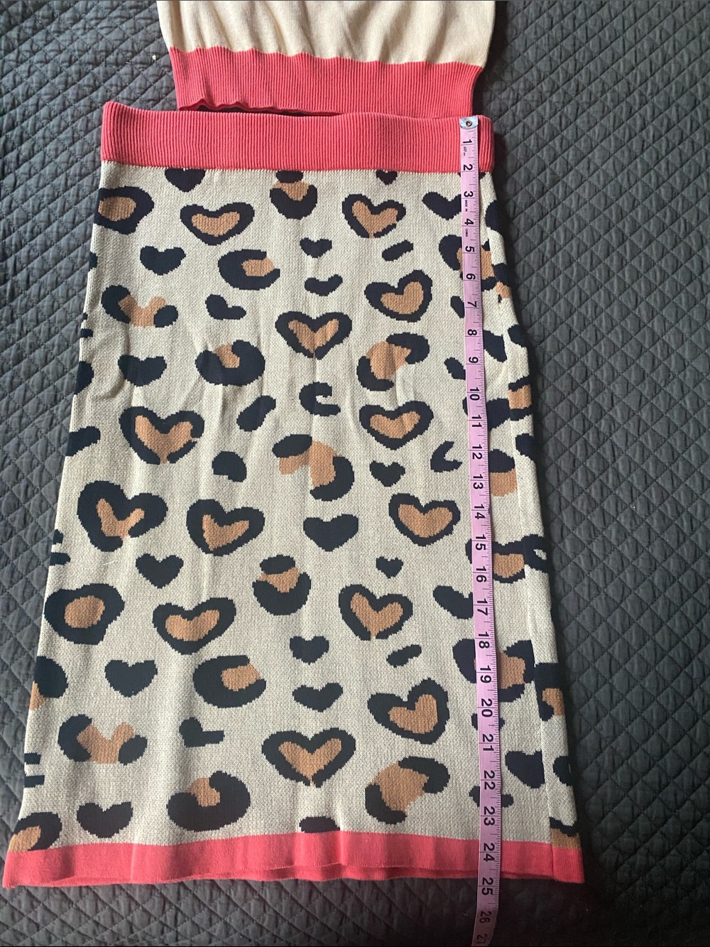 OxKnit Beige & Coral Leopard Knit Set - Picture 2 of 2